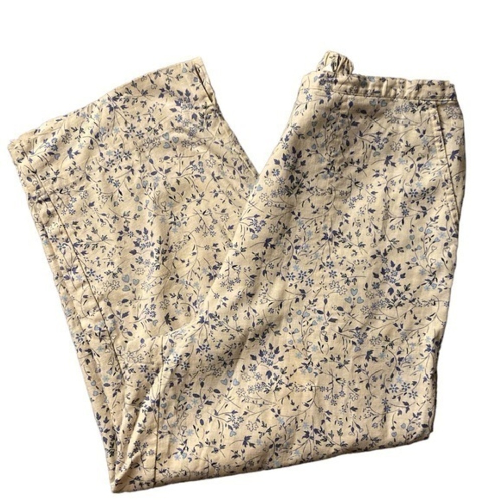 Samantha Sportswear Vintage Floral Vibe Print Liben Blend Pants | Sz Sm